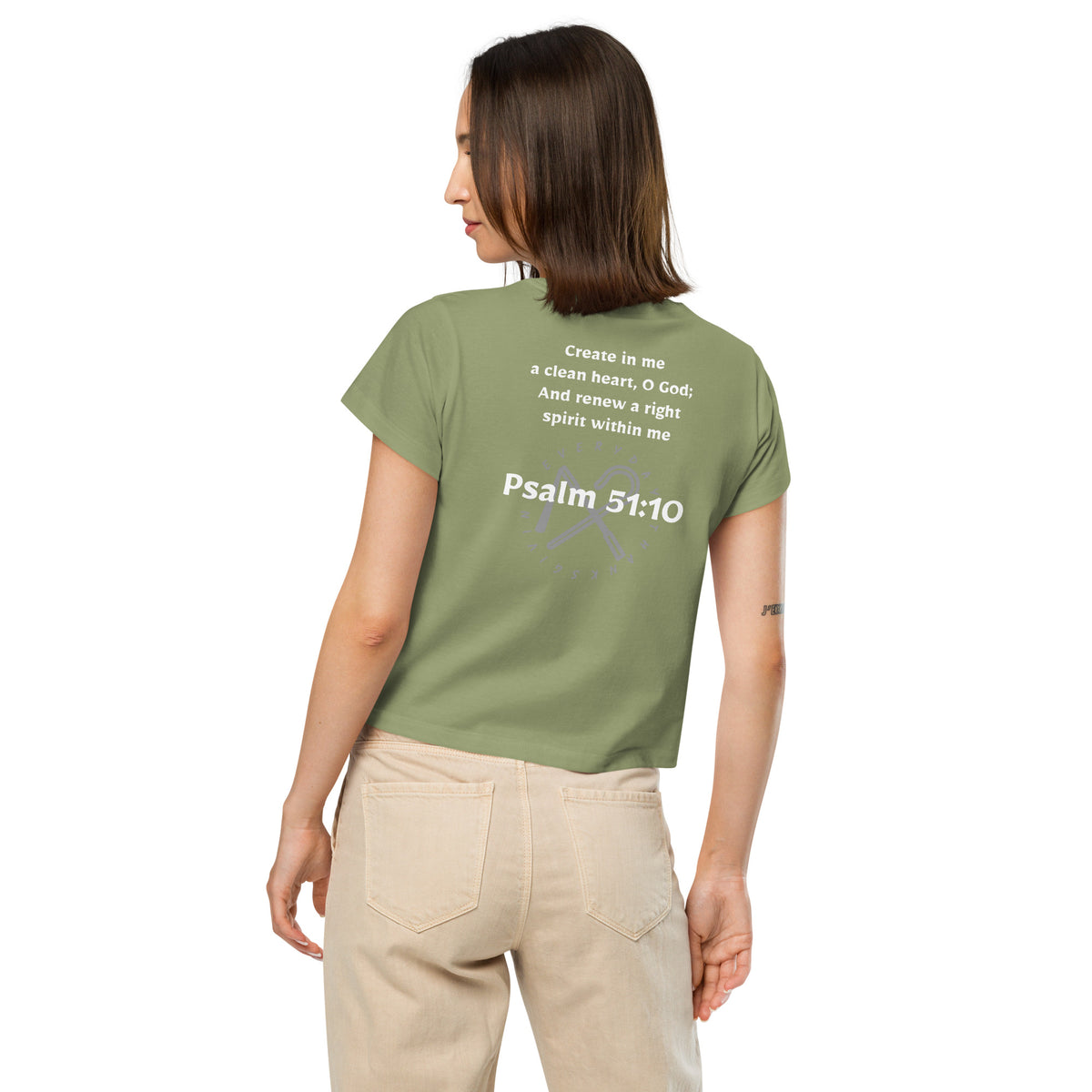 Psalm 51:10 — Women's High-Waisted Tee