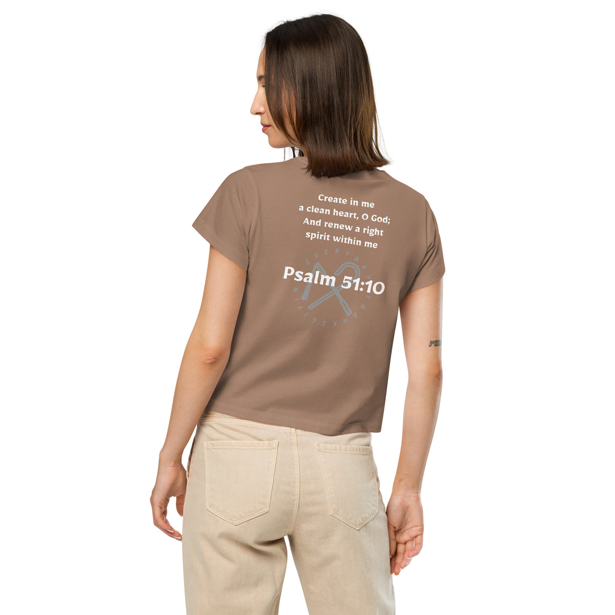 Psalm 51:10 — Women's High-Waisted Tee
