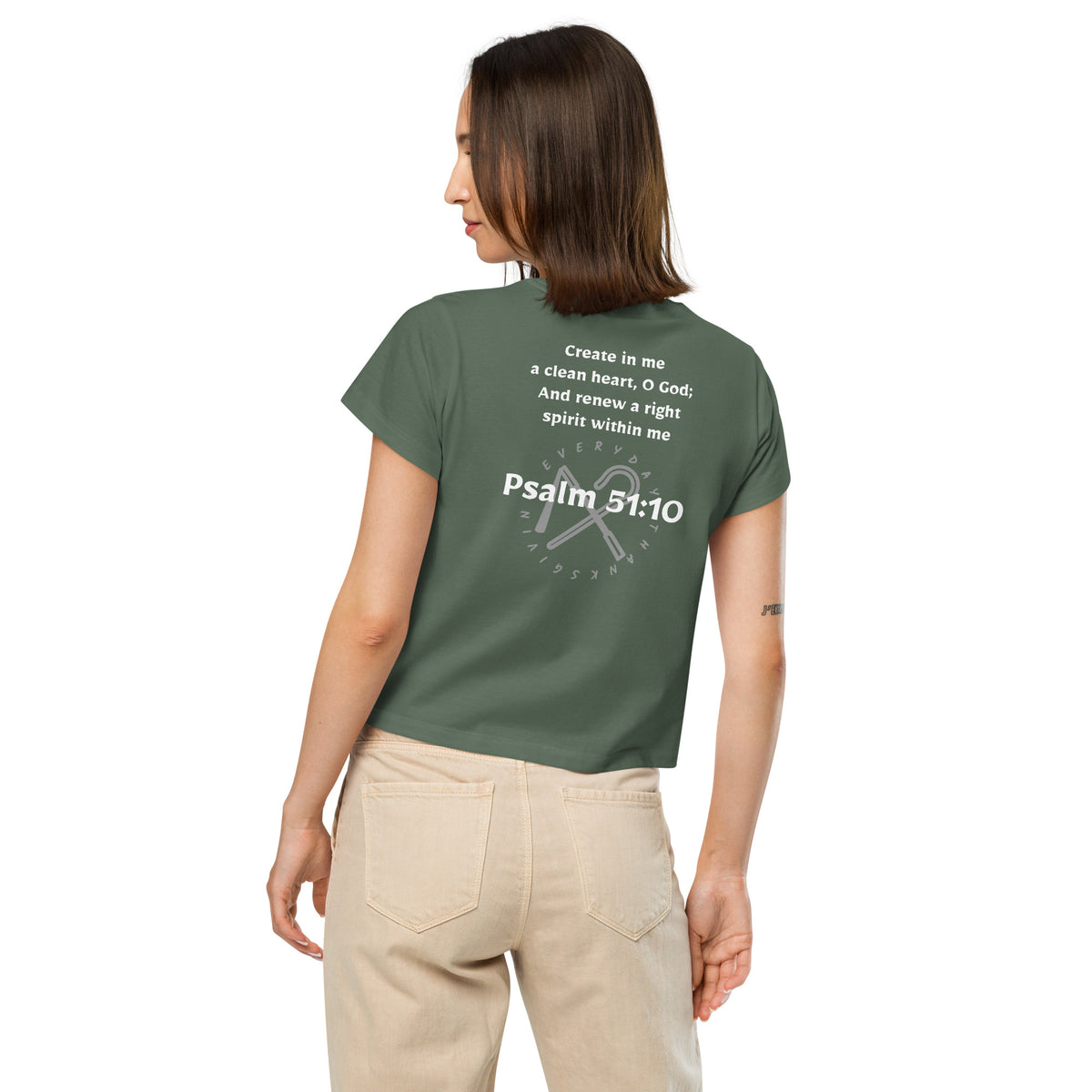 Psalm 51:10 — Women's High-Waisted Tee
