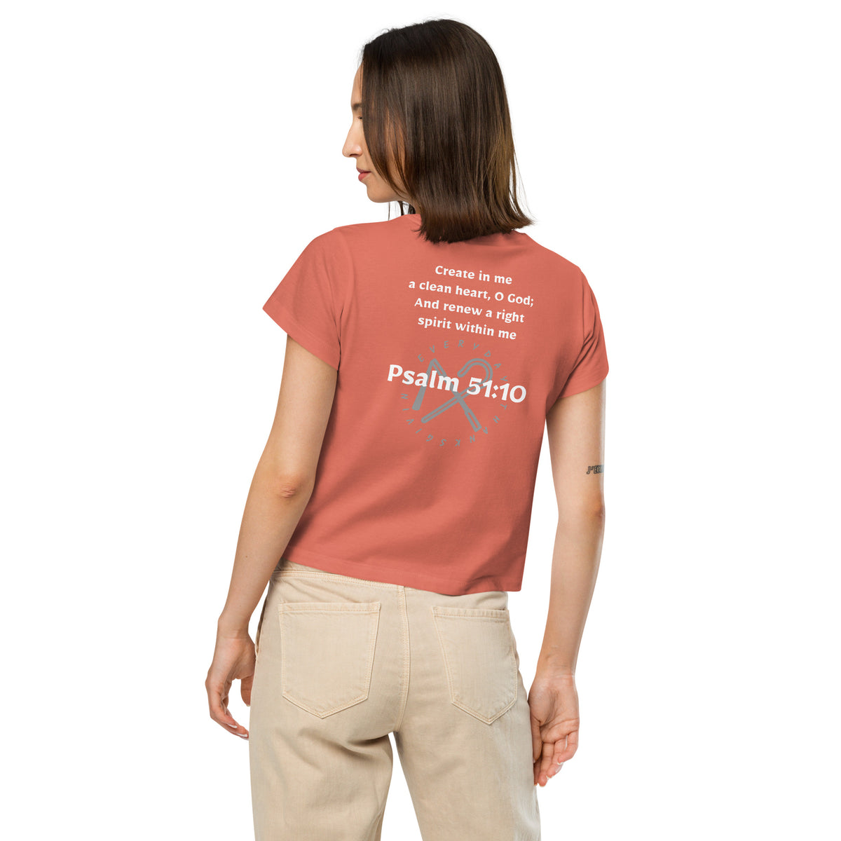 Psalm 51:10 — Women's High-Waisted Tee