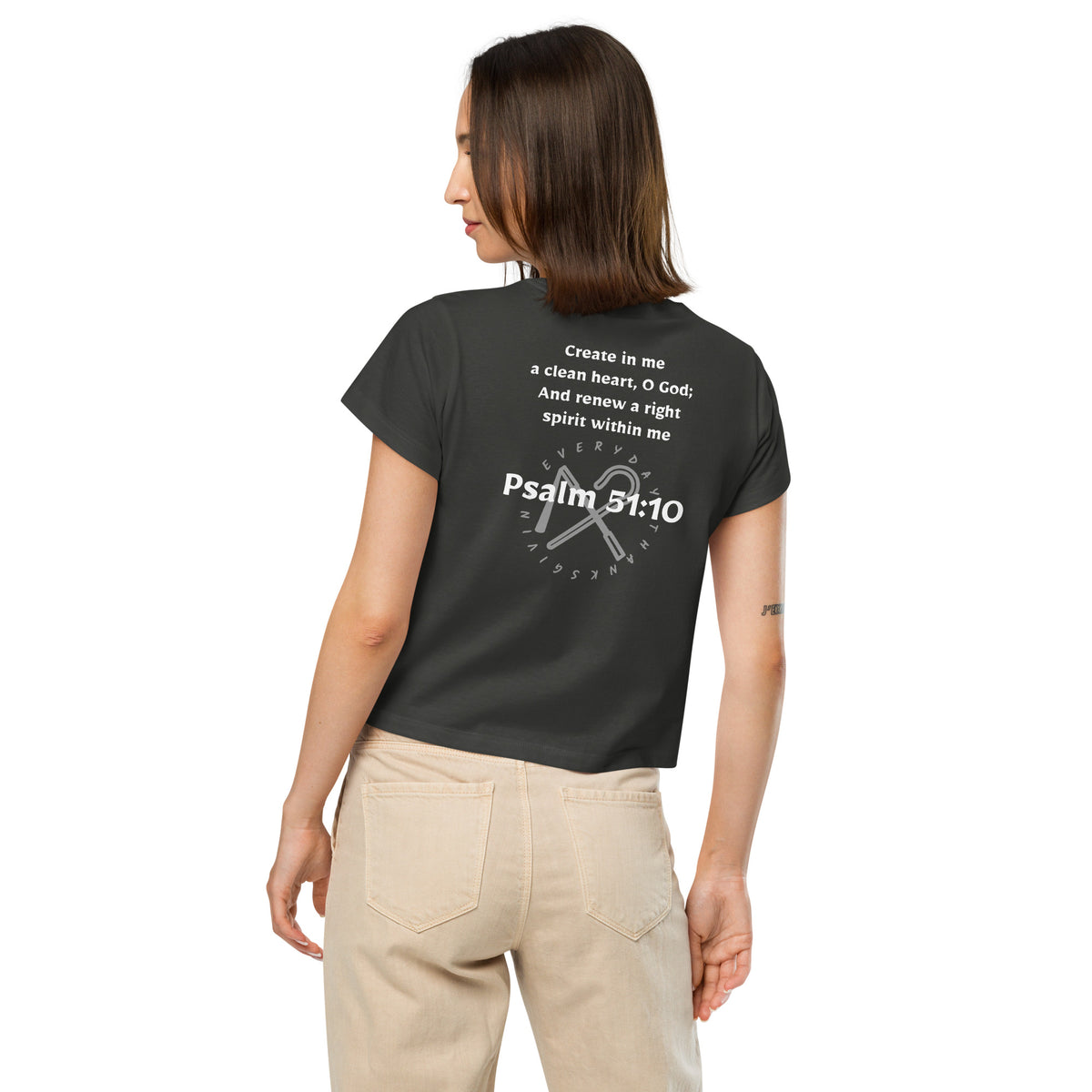 Psalm 51:10 — Women's High-Waisted Tee